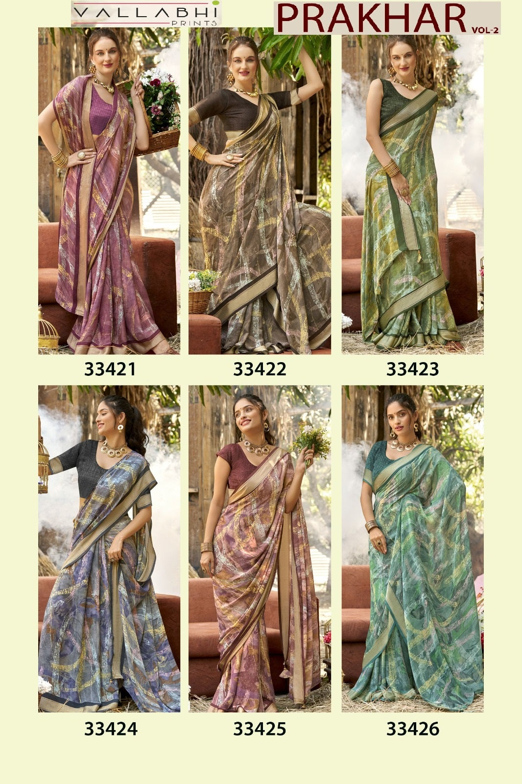Prakhar Vol 2 Vallabhi Prints Georgette Sarees Exporter Ahmedabad