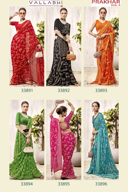 Prakhar Vol 4 Vallabhi Prints Georgette Sarees Manufacturer India