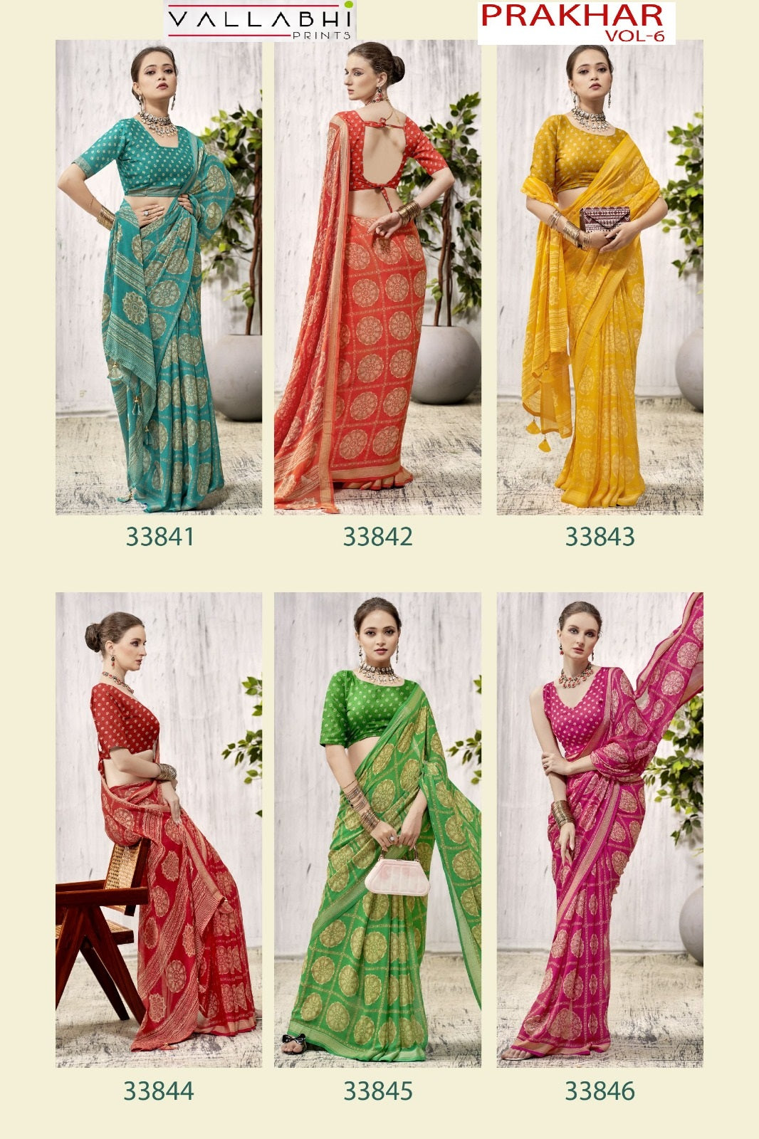 Prakhar Vol 6 Vallabhi Prints Moss Sarees Wholesaler Gujarat