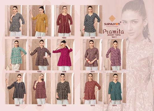 Pramita Vol 1 Flair Suryajyoti Cotton Fancy Tops Supplier Ahmedabad
