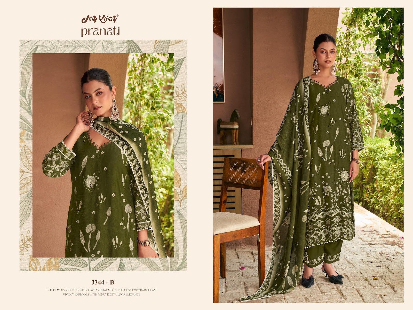 Pranati 3344 Jay Vijay Muslin Silk Pant Style Suits Exporter