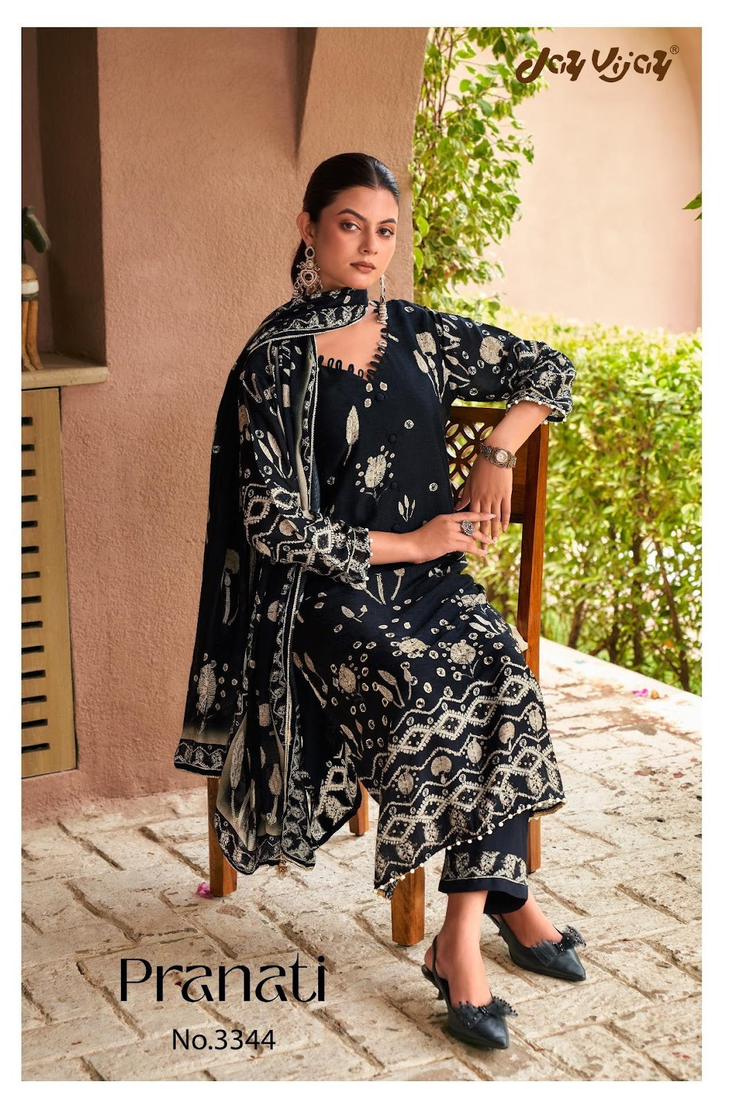 Pranati 3344 Jay Vijay Muslin Silk Pant Style Suits Exporter