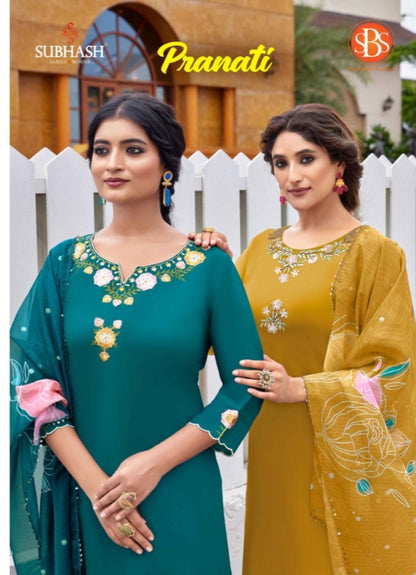 Pranati Sbs Zara Silk Readymade Pant Style Suits Manufacturer