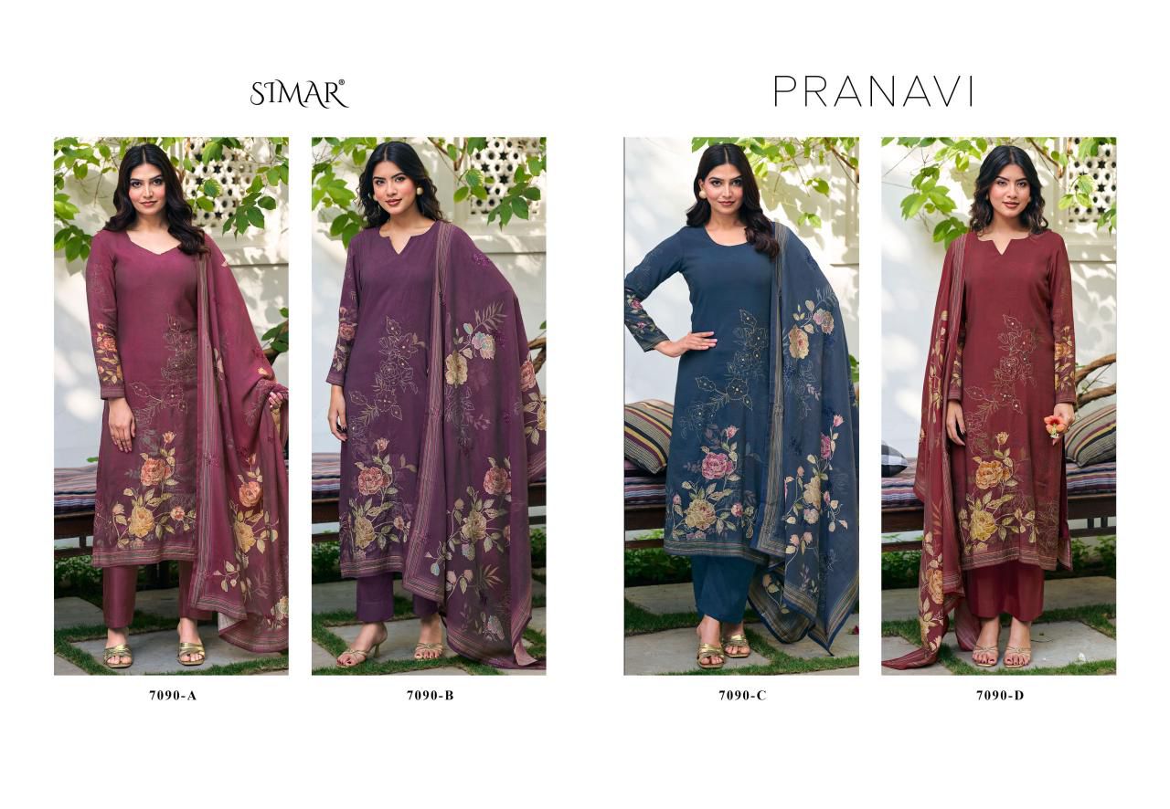 Pranavi Simar Modal Muslin Pant Style Suits Wholesaler Gujarat