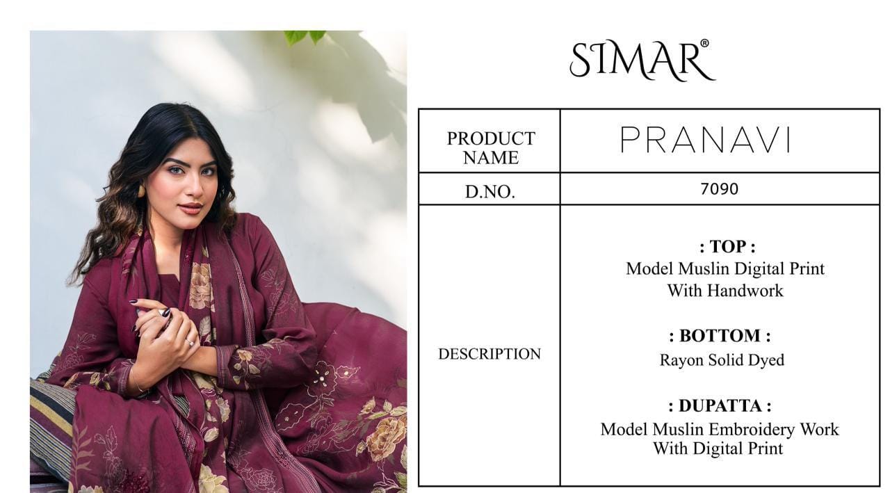 Pranavi Simar Modal Muslin Pant Style Suits Wholesaler Gujarat