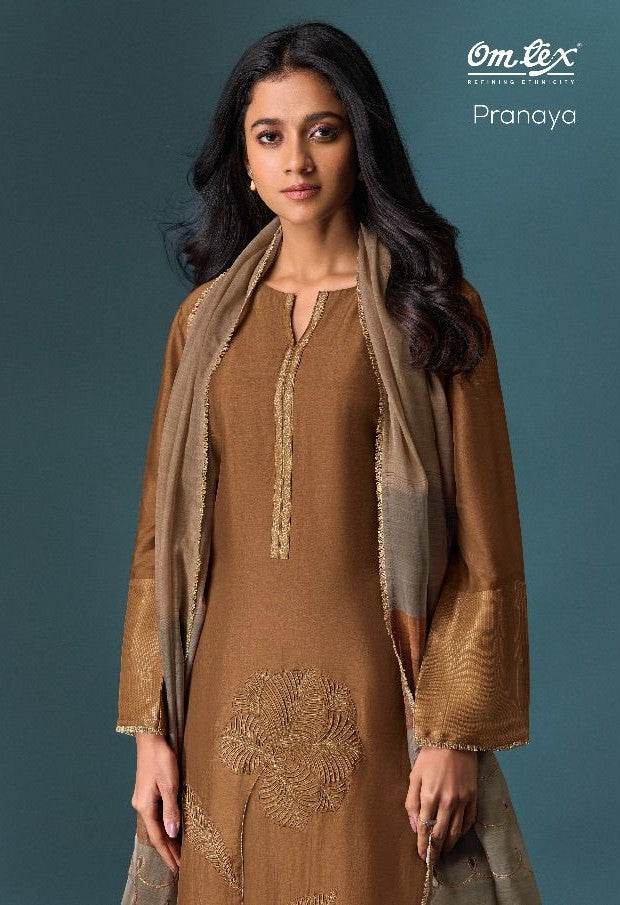 Pranaya Omtex Silk Plazzo Style Suits Supplier India