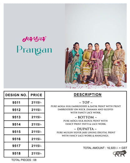 Prangan Jay Vijay Moga Silk Pant Style Suits Manufacturer