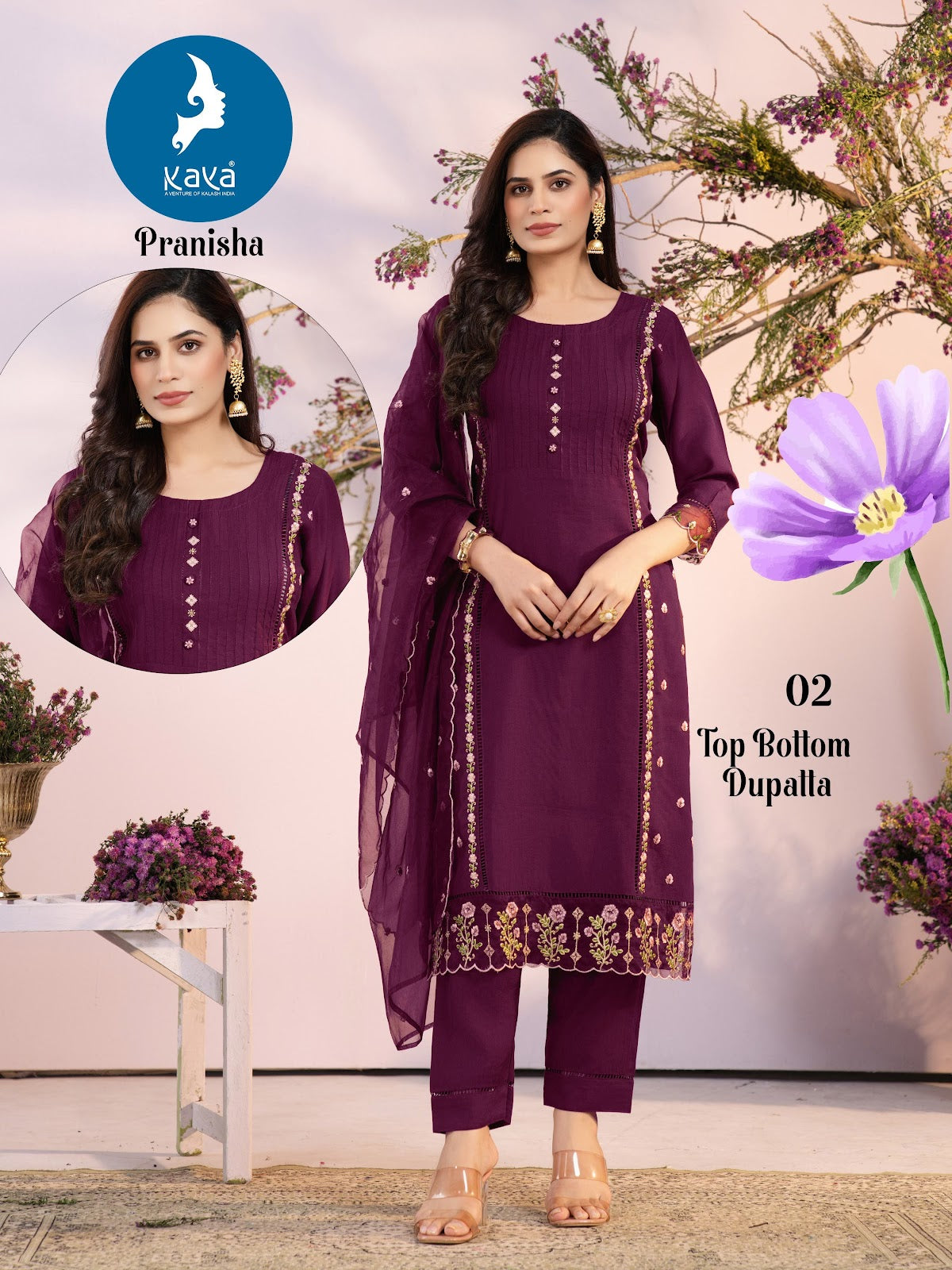 Pranisha Kaya Vertican Readymade Pant Style Suits Wholesale Price