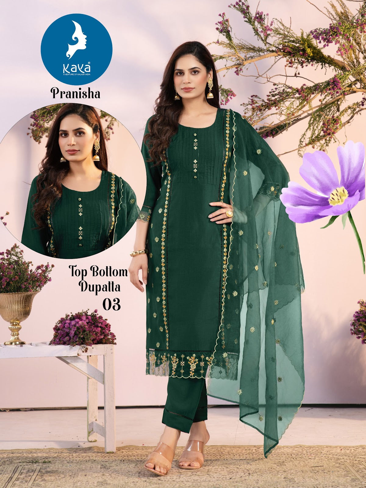 Pranisha Kaya Vertican Readymade Pant Style Suits Wholesale Price