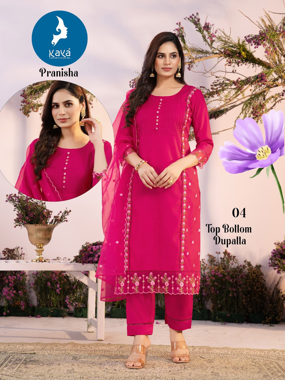 Pranisha Kaya Vertican Readymade Pant Style Suits Wholesale Price