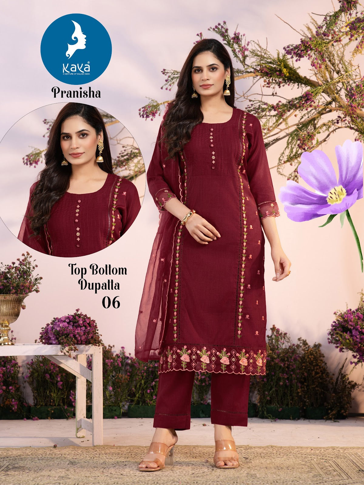 Pranisha Kaya Vertican Readymade Pant Style Suits Wholesale Price
