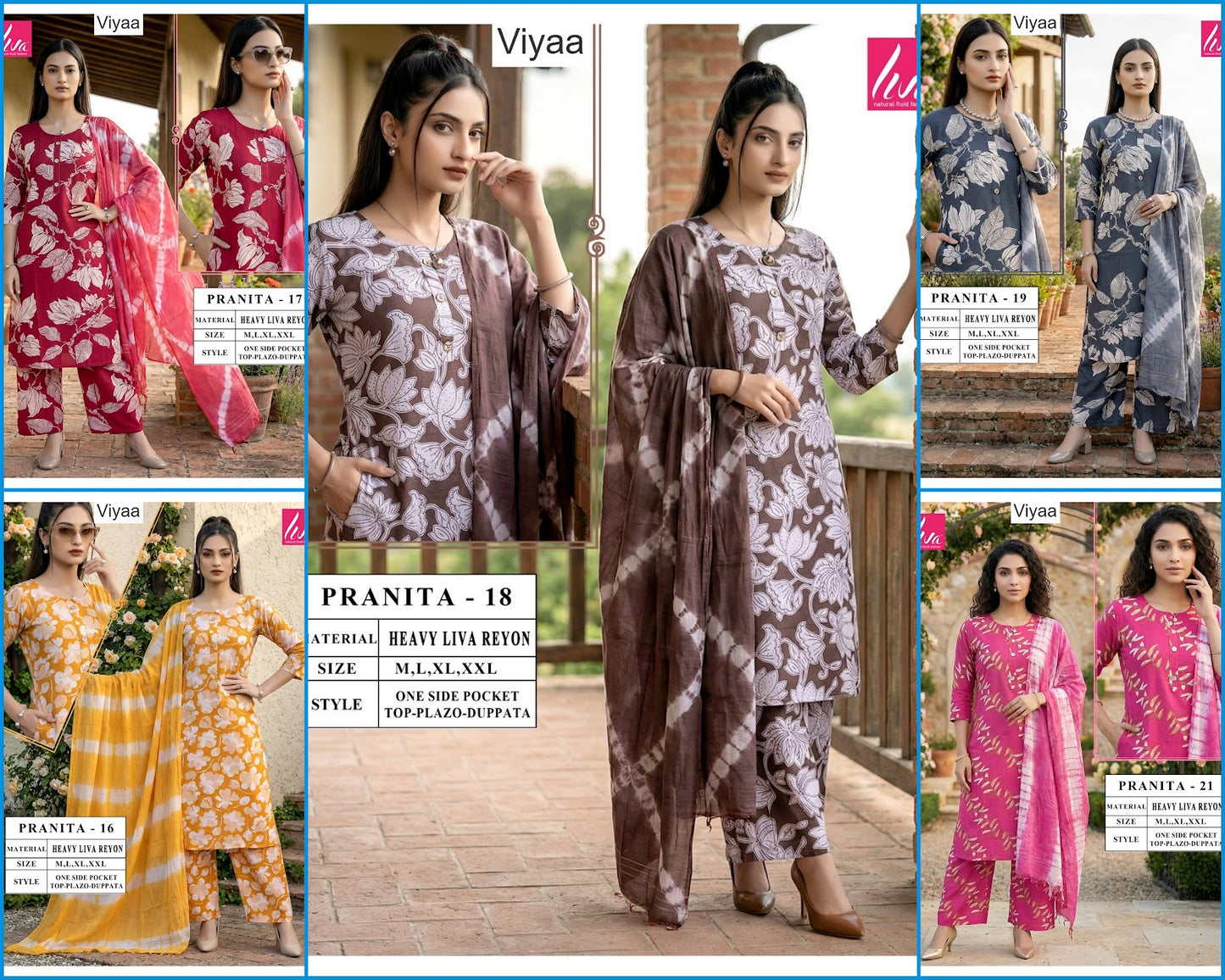 Pranita Viyaa Liva Rayon Readymade Plazzo Style Suits Supplier India