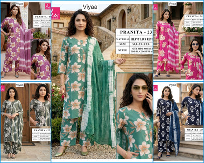 Pranita Viyaa Liva Rayon Readymade Plazzo Style Suits Supplier India