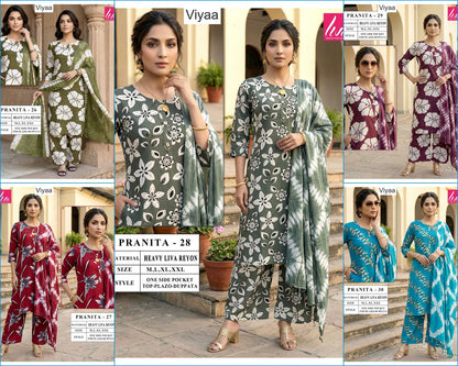 Pranita Viyaa Liva Rayon Readymade Plazzo Style Suits Supplier India