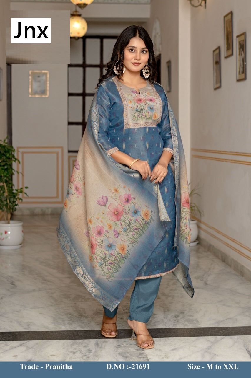Pranitha Jnx Readymade Pant Style Suits Supplier India