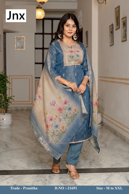Pranitha Jnx Readymade Pant Style Suits Supplier India
