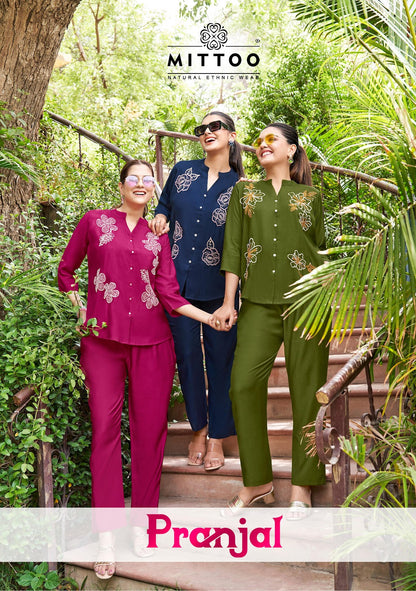 Pranjal Mittoo Viscose Weaving Co Ord Set Wholesale