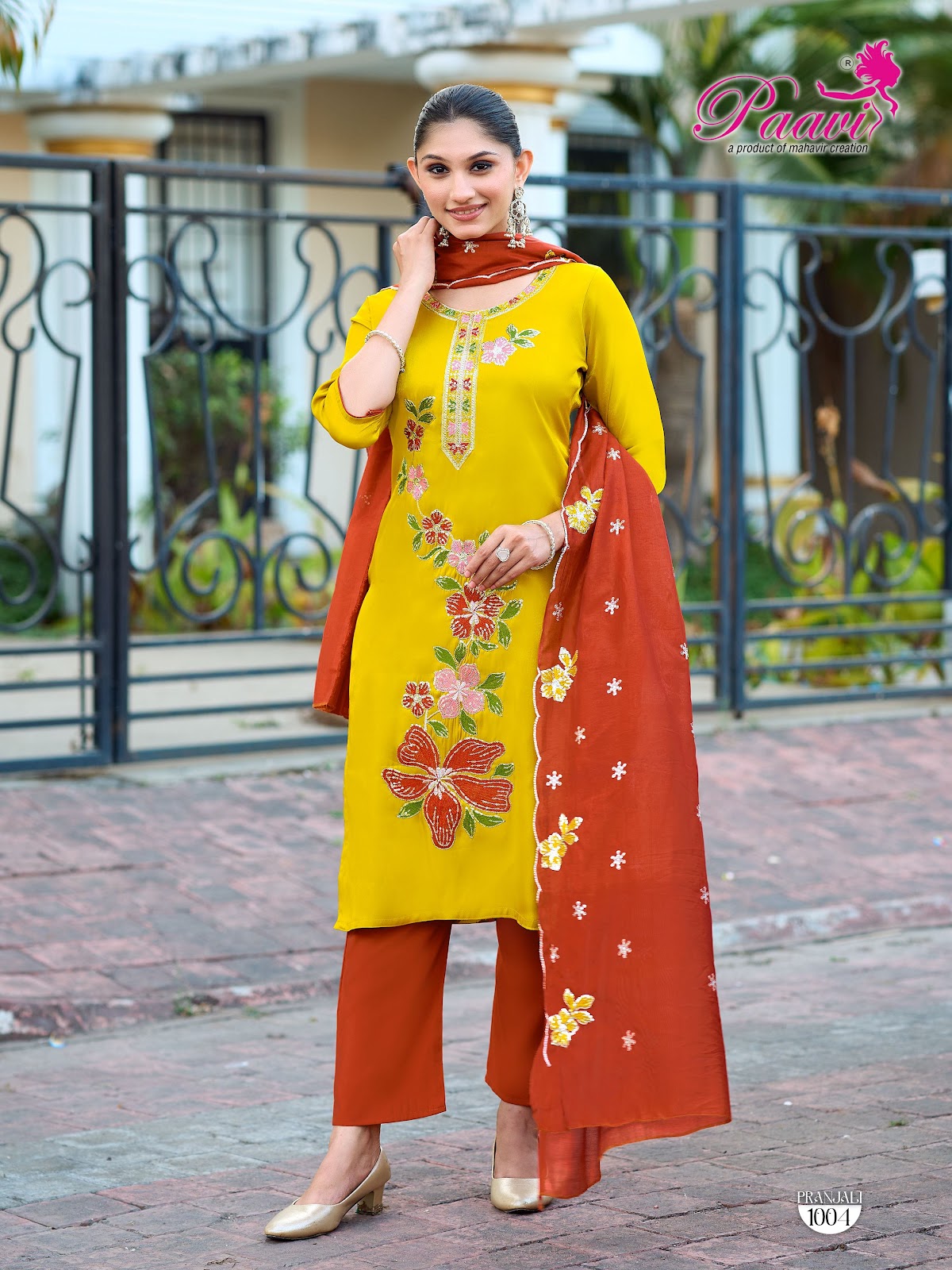 Pranjali Paavi Roman Readymade Pant Style Suits Wholesale Rate