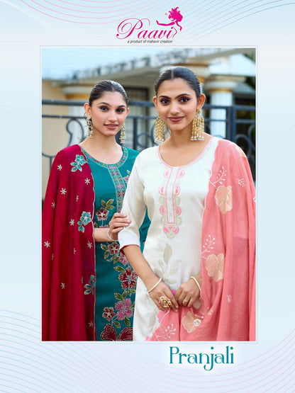 Pranjali Paavi Roman Readymade Pant Style Suits Wholesale Rate