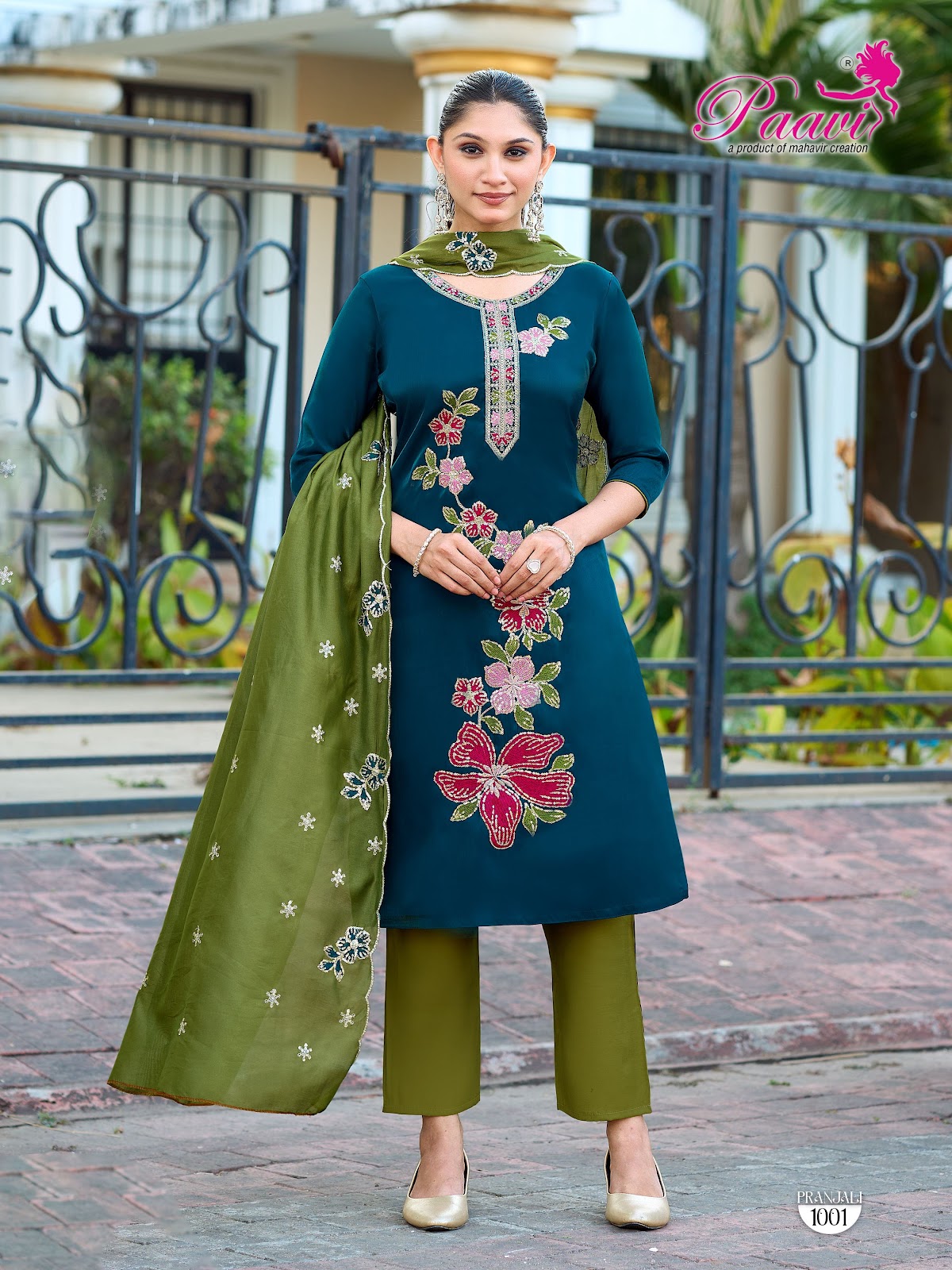 Pranjali Paavi Roman Readymade Pant Style Suits Wholesale Rate