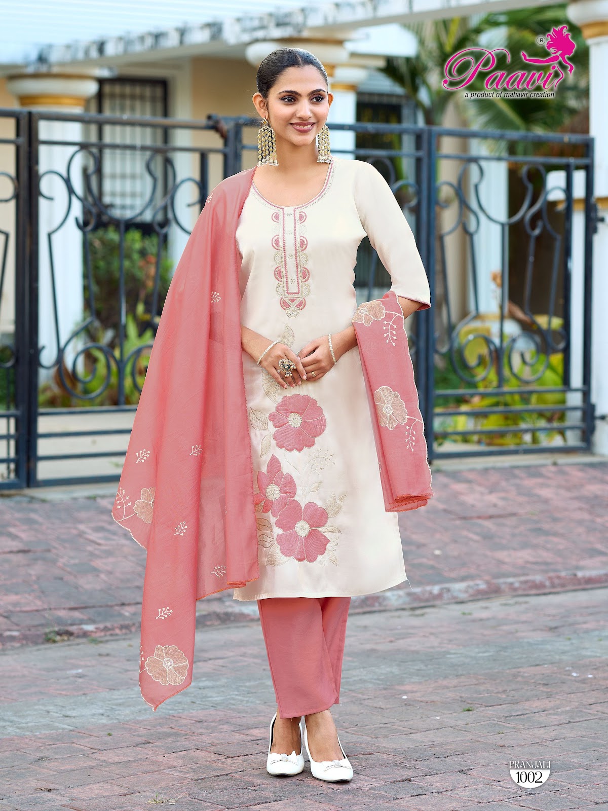 Pranjali Paavi Roman Readymade Pant Style Suits Wholesale Rate