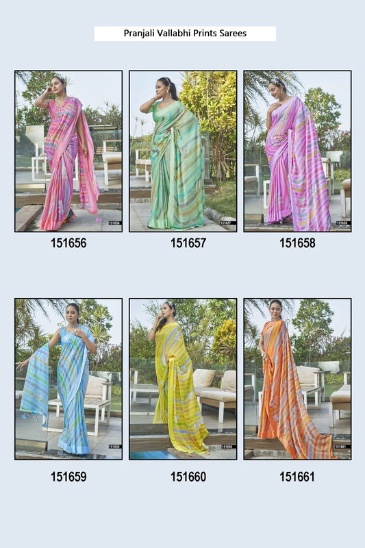 Pranjali Vallabhi Prints Chiffon Sarees Supplier