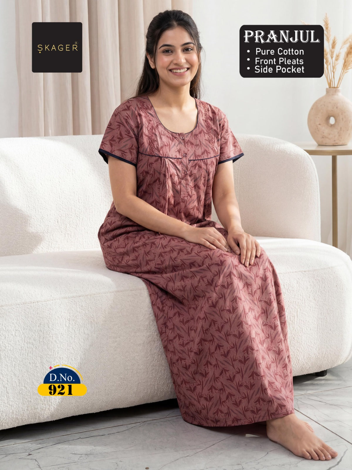 Pranjul 917-924 Skager Cotton Night Gowns Supplier