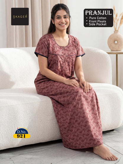 Pranjul 917-924 Skager Cotton Night Gowns Supplier