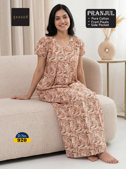 Pranjul 917-924 Skager Cotton Night Gowns Supplier