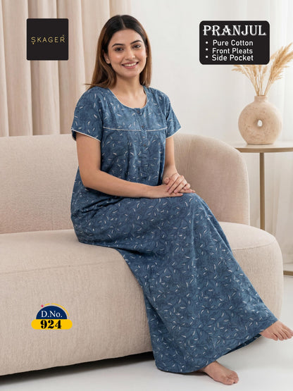 Pranjul 917-924 Skager Cotton Night Gowns Supplier
