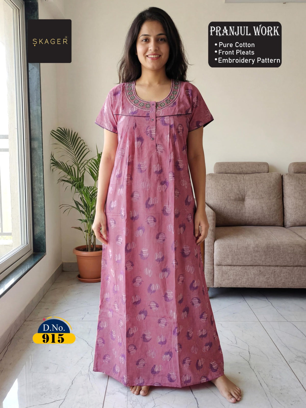 Pranjul Skager Cotton Night Gowns Wholesale Price