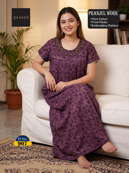Pranjul Skager Cotton Night Gowns Wholesale Price