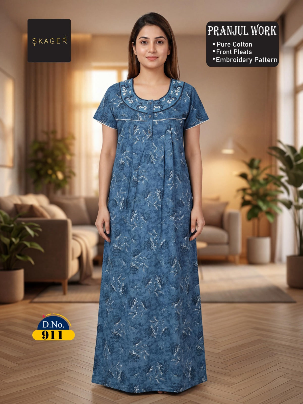 Pranjul Skager Cotton Night Gowns Wholesale Price