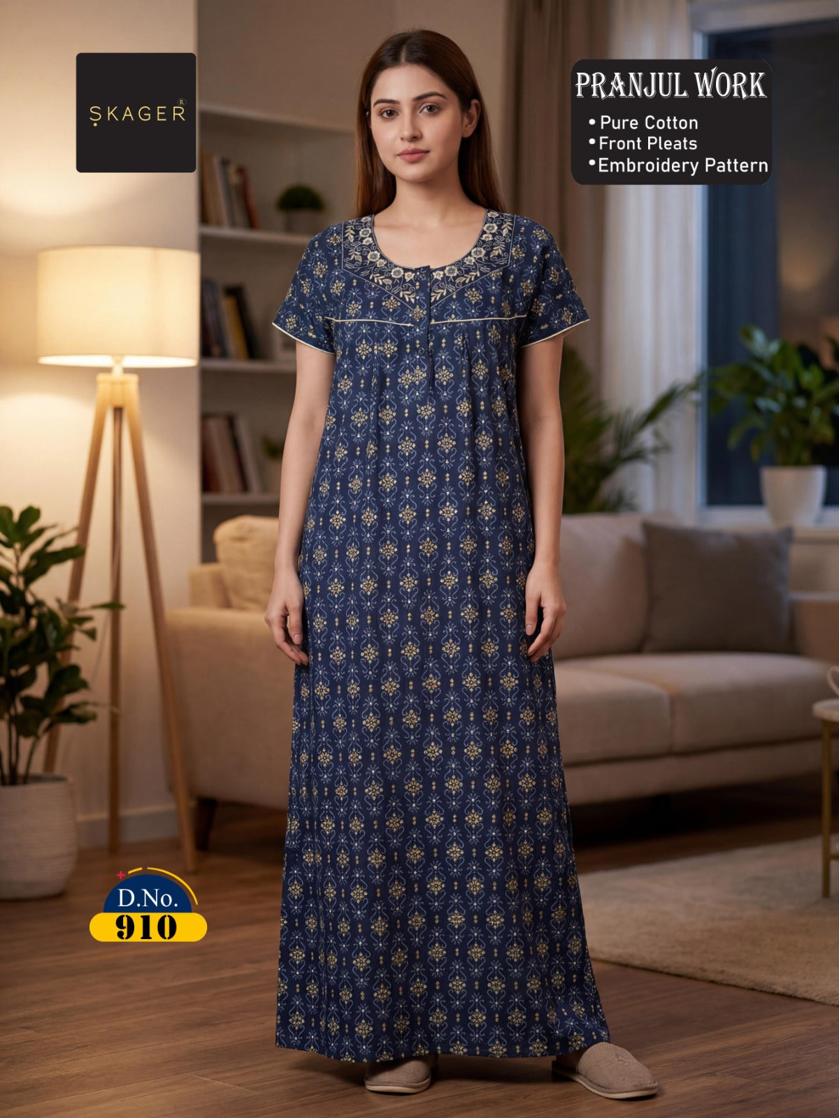 Pranjul Skager Cotton Night Gowns Wholesale Price