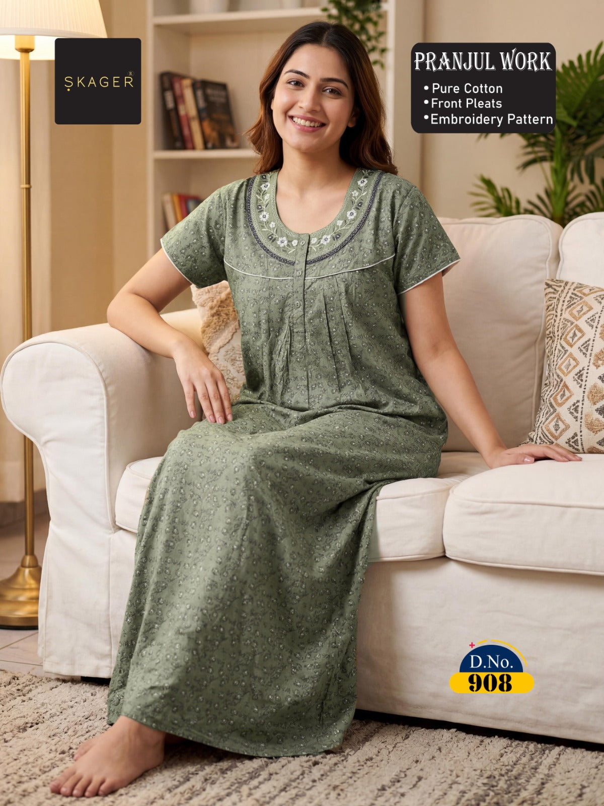 Pranjul Skager Cotton Night Gowns Wholesale Price