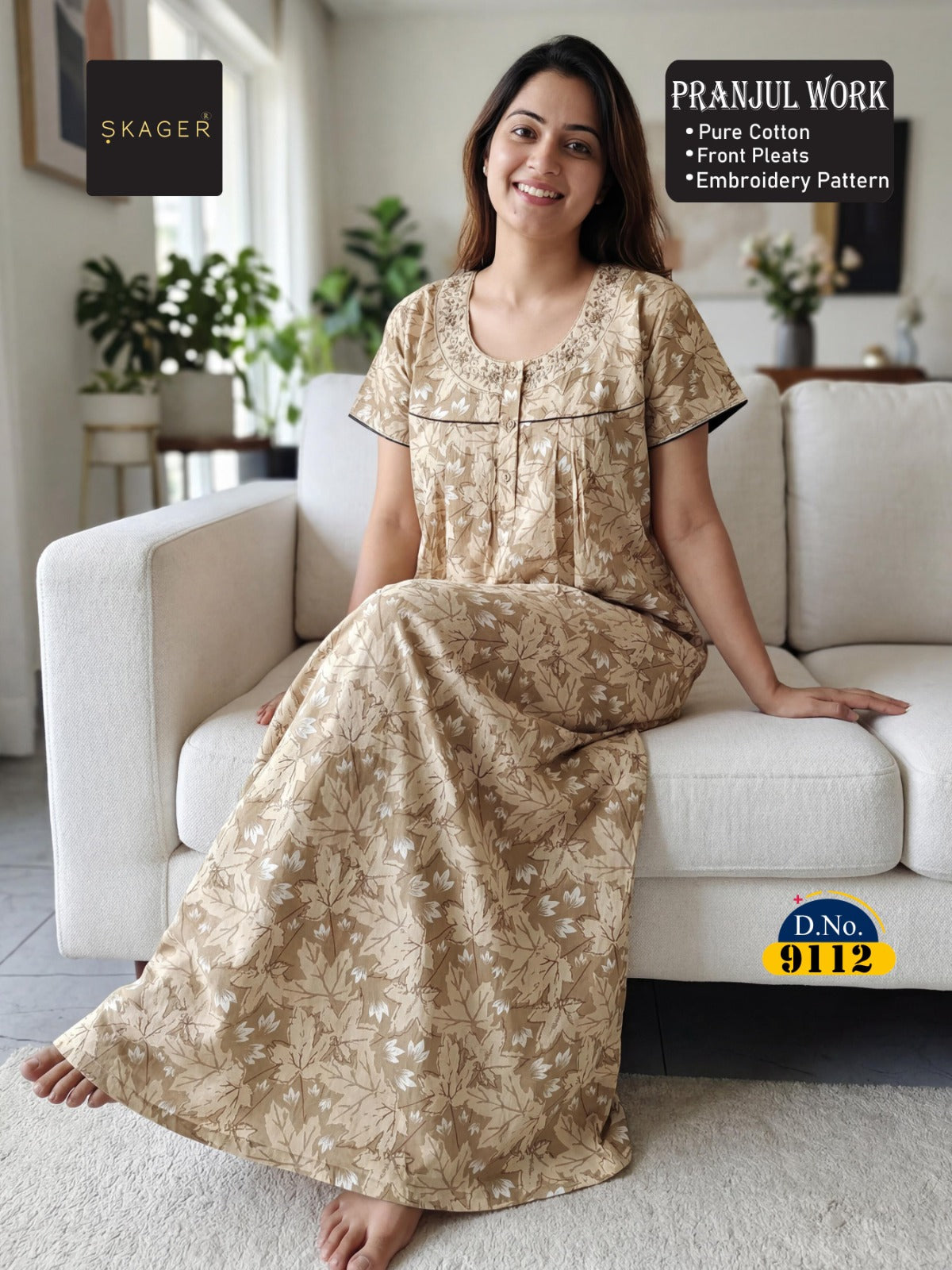 Pranjul Skager Cotton Night Gowns Wholesale Price