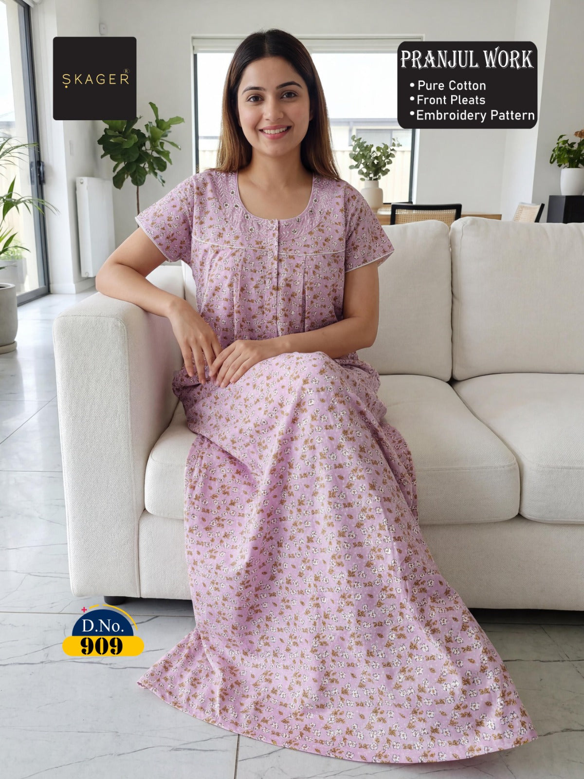Pranjul Skager Cotton Night Gowns Wholesale Price