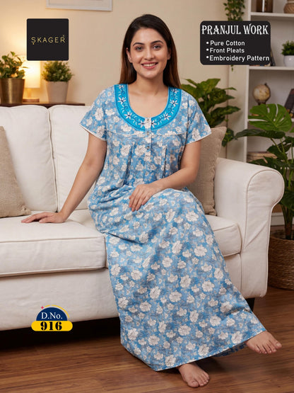 Pranjul Skager Cotton Night Gowns Wholesale Price