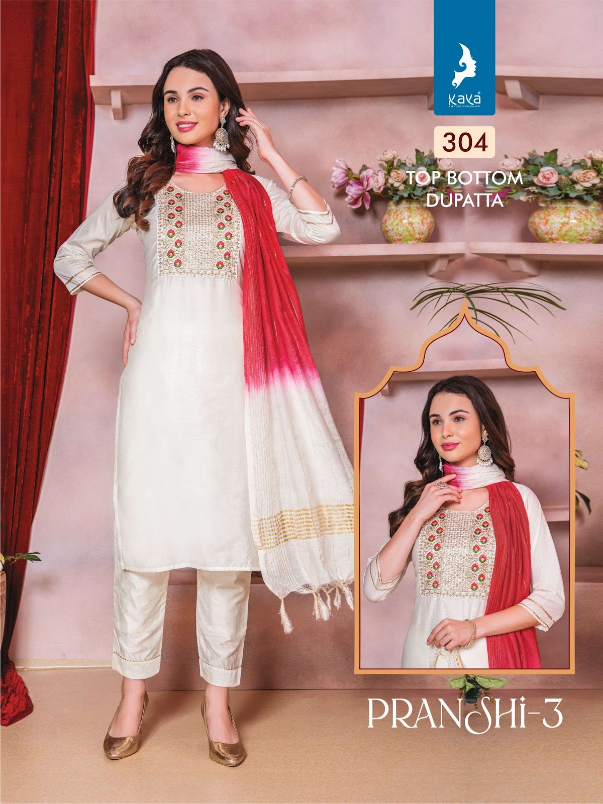 Pranshi Vol 3 Kaya Chanderi Silk Readymade Pant Style Suits Wholesale Price