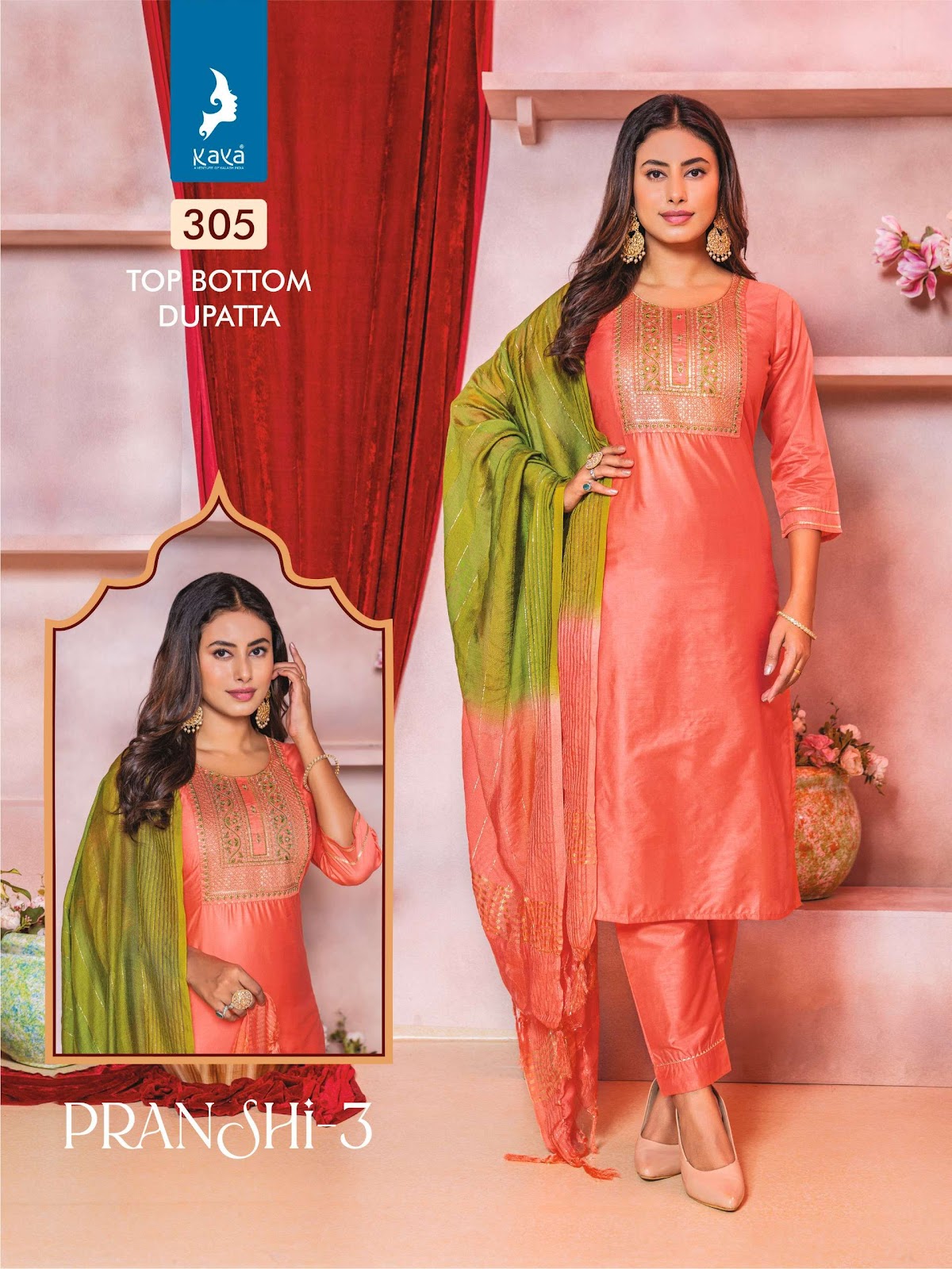 Pranshi Vol 3 Kaya Chanderi Silk Readymade Pant Style Suits Wholesale Price