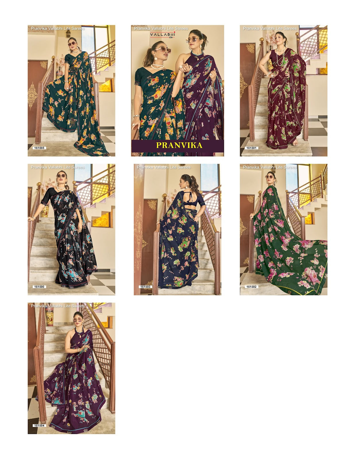 Pranvika Vallabhi Lite Georgette Sarees Wholesaler Gujarat