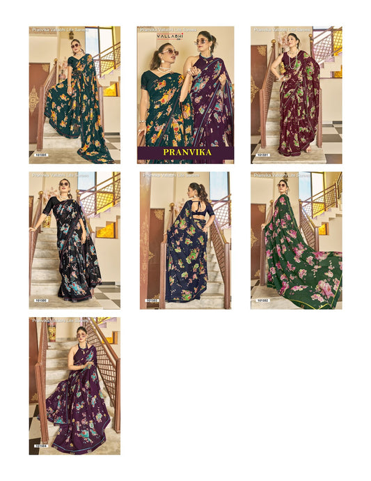 Pranvika Vallabhi Lite Georgette Sarees Wholesaler Gujarat