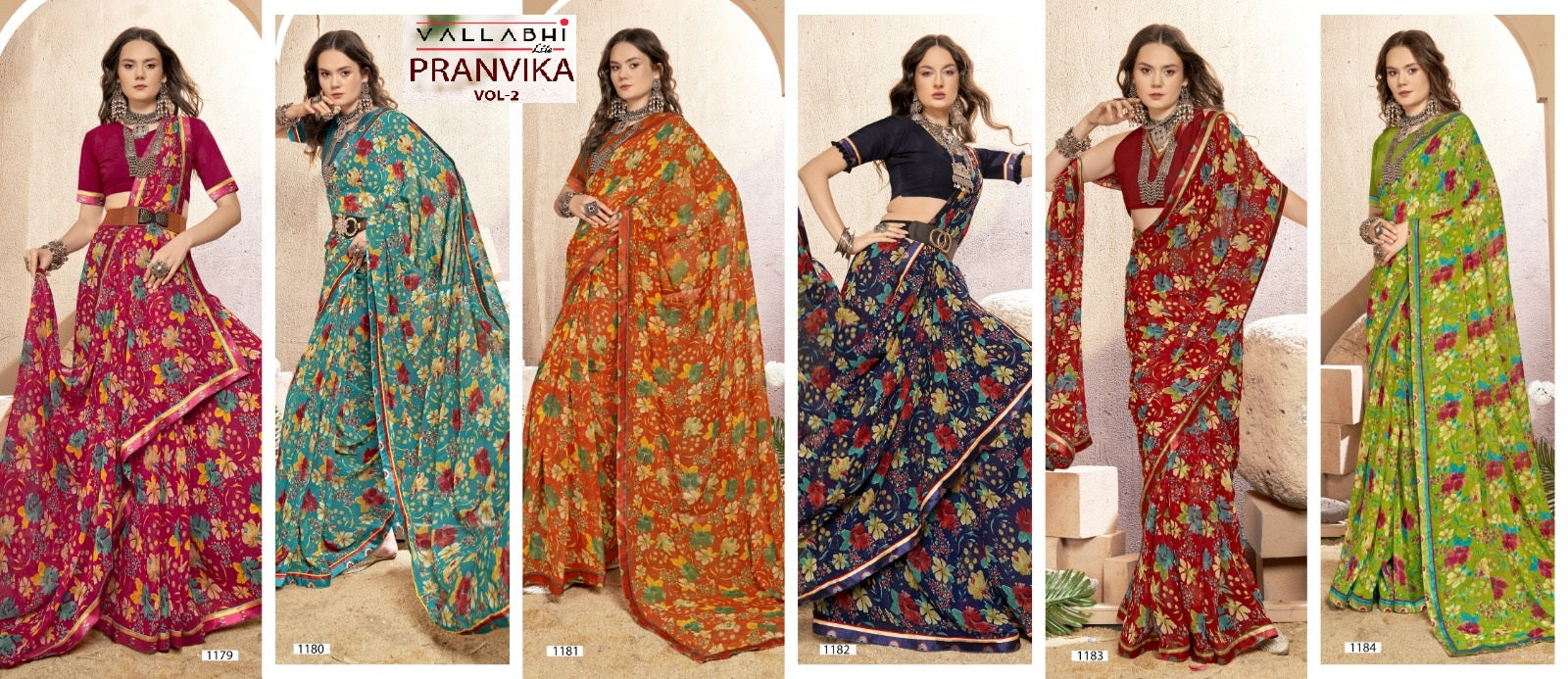 Pranvika Vol 2 Vallabhi Lite Georgette Sarees Wholesale Price