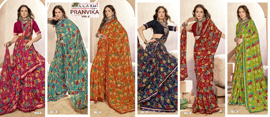 Pranvika Vol 2 Vallabhi Lite Georgette Sarees Wholesale Price