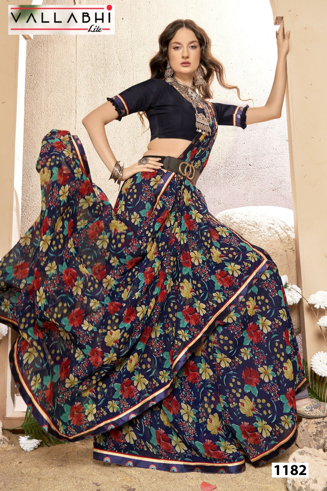 Pranvika Vol 2 Vallabhi Lite Georgette Sarees Wholesale Price