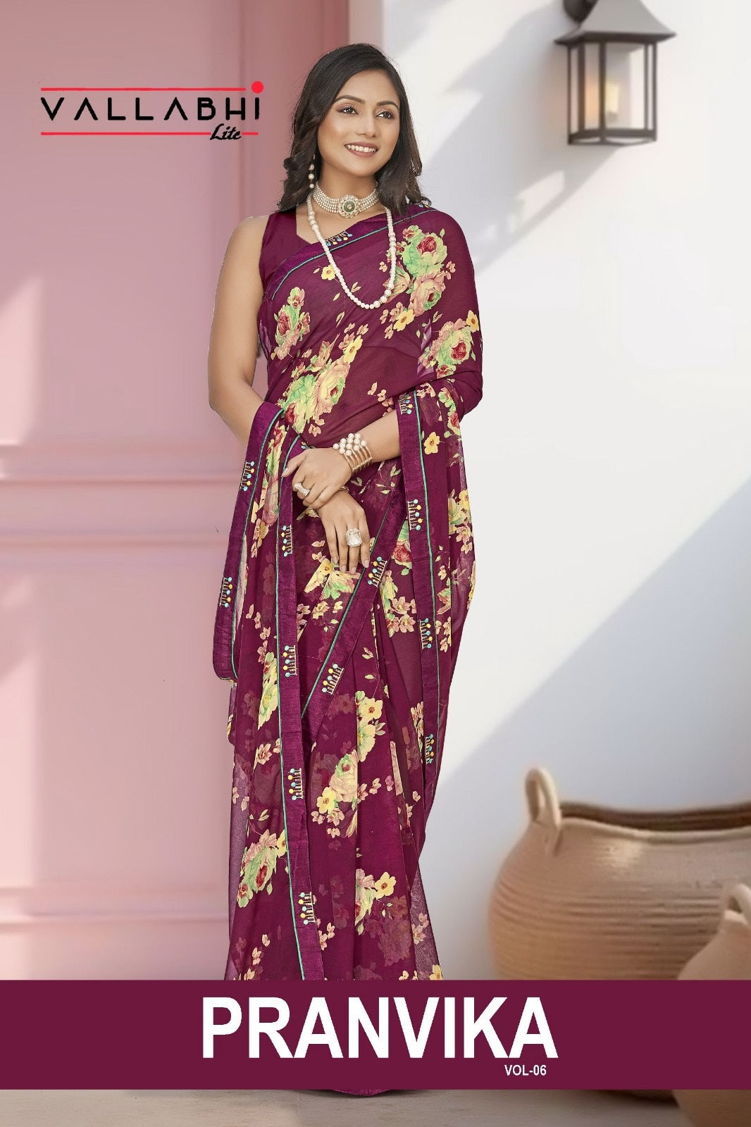 Pranvika Vol 6 Vallabhi Lite Georgette Sarees Wholesale