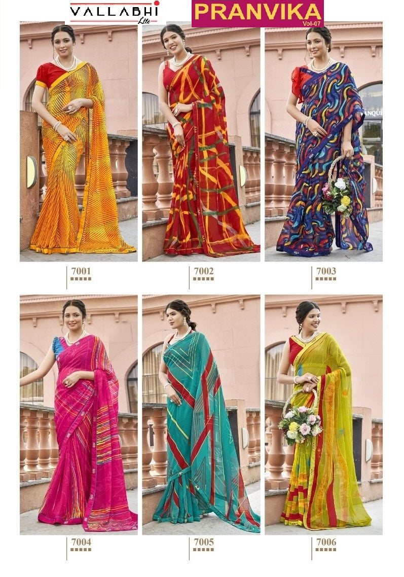 Pranvika Vol 7 Vallabhi Lite Georgette Sarees Manufacturer