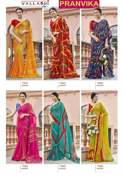 Pranvika Vol 7 Vallabhi Lite Georgette Sarees Manufacturer