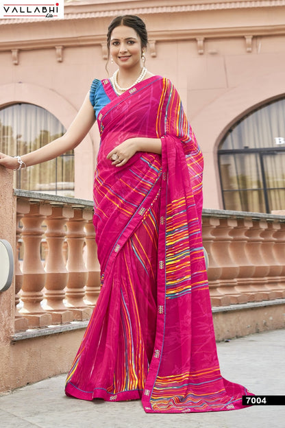 Pranvika Vol 7 Vallabhi Lite Georgette Sarees Manufacturer