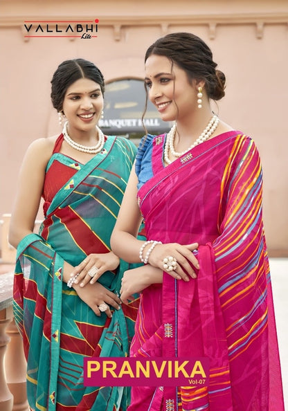 Pranvika Vol 7 Vallabhi Lite Georgette Sarees Manufacturer